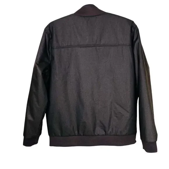 Marcello Dark Brown Mocha Microfiber European Modern Bomber Jacket Size L - Picture 4 of 7